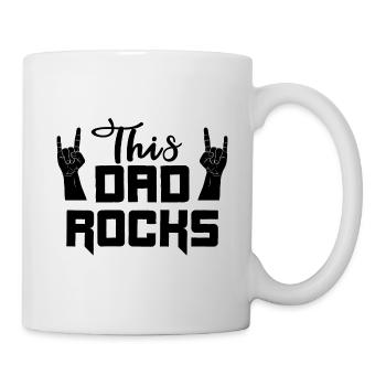 Cool papa rocks rocker salutation - Mug blanc - blanc - Droite