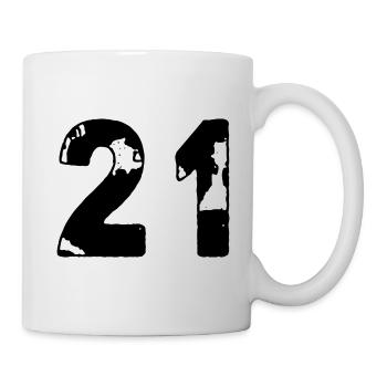 21 Maillot numéro - Mug blanc - blanc - Droite