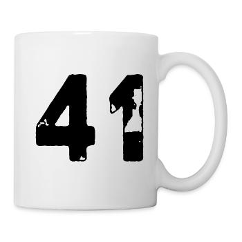 41 Maillot numéro - Mug blanc - blanc - Droite