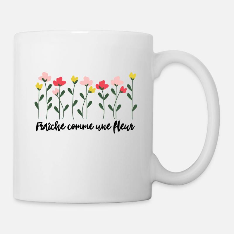 Fraîche comme une fleur - Mug blanc - blanc