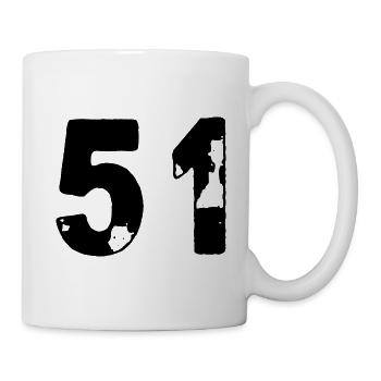 51 Zahl Trikot - Tasse - Weiß - Rechts