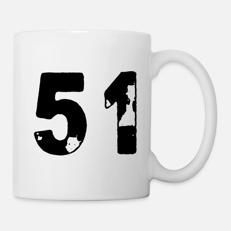 51 Maillot numéro - Mug blanc - blanc