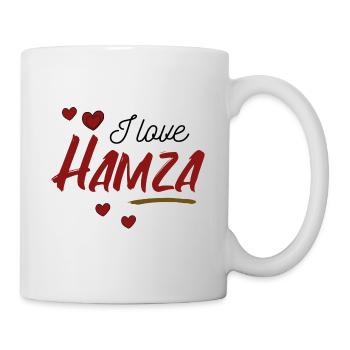 Valentinstag - I Love Hamza Ich liebe Herz Namen - Tasse - Weiß - Rechts