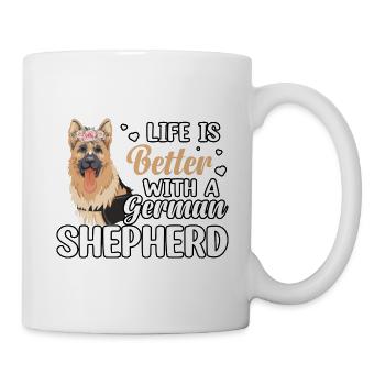 Das Leben ist besser mit einem Deutschen Schäferhund - Tasse - Weiß - Rechts