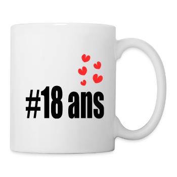 18 ANS. 18e ANNIVERSAIRE. ANNIVERSAIRE 18 ANS. 18 - Mug blanc - blanc - Droite