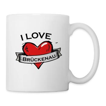 Brückenau - Ich liebe Stadtnamen in Tattoo Stil - Tasse - Weiß - Rechts