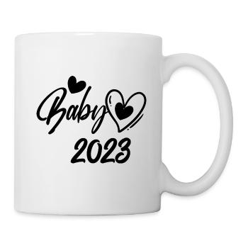 Baby 2023 Pregnancy announce baby birth - Mug - white - Right