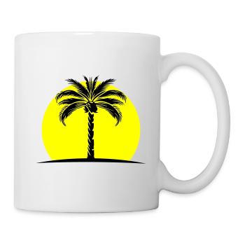 Palme Silhouette Insel - Tasse - Weiß - Rechts