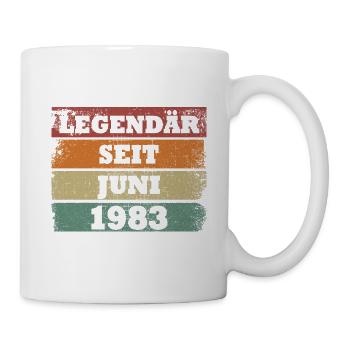 Legendär seit Juni 1983 Geburtstagsgeschenk - Tasse - Weiß - Rechts
