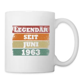 Legendär seit Juni 1963 Geburtstagsgeschenk - Tasse - Weiß - Rechts