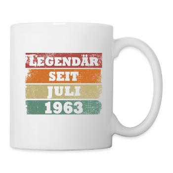 Legendär seit Juli 1963 Geburtstagsgeschenk - Tasse - Weiß - Rechts