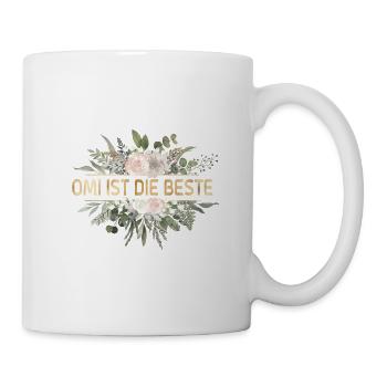 Omi ist die Beste! Floral personalisierbar - Tasse - Weiß - Rechts