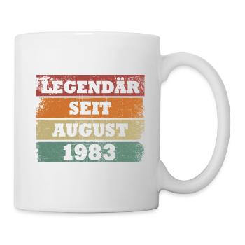 Legendär seit August 1983 Geburtstagsgeschenk - Tasse - Weiß - Rechts