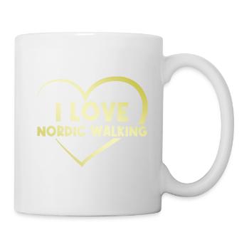 J’adore le cœur de la marche nordique - Mug blanc - blanc - Droite