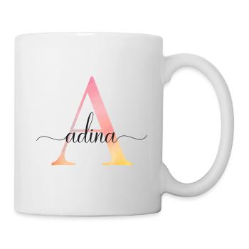 A| Monogramm | Name |Adina |Watercolor - Tasse - Weiß - Rechts