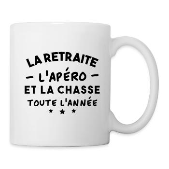 T-shirt Retreat, Aperitif and Hunting Humor - Mug - white - Right