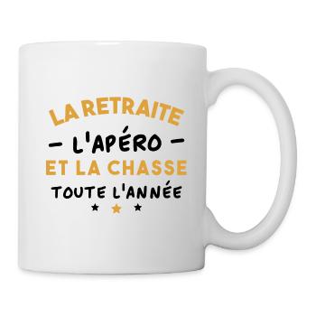 Retraite, Apéro & Chasse Humour - Mug blanc - blanc - Droite