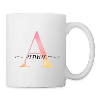 A | Monogram | Name | Anna |Watercolor - Mug - white - Right
