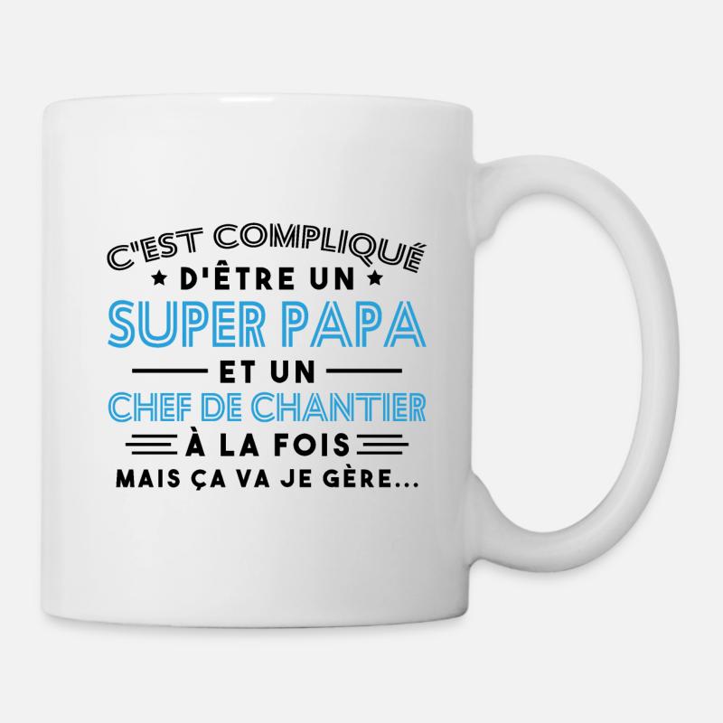 Super Papa Chef de Chantier - Mug blanc - blanc
