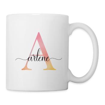 A | Monogram | Name | ArleneWatercolor - Mug - white - Right