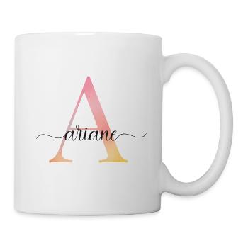 A | Monogram | Name | Ariane |Watercolor - Mug - white - Right