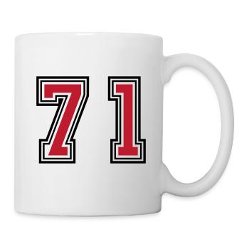 71 Zahl Symbol - Tasse - Weiß - Rechts