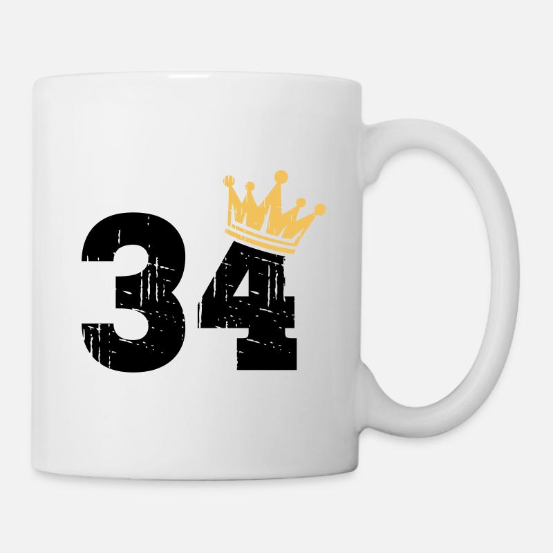34 Krone 34. Geburtstag 34 Jahre - Tasse - Weiß
