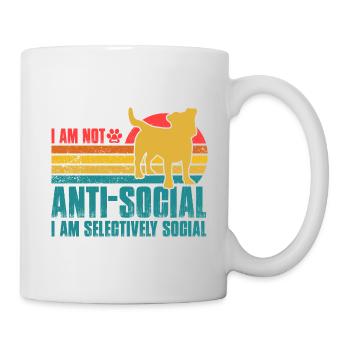 I am not anti-social I am selectively Jack Russell - Mug - white - Right