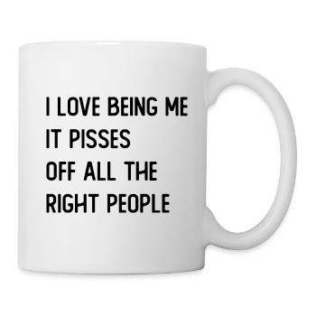 J’adore être moi-même, ça énerve toutes les bonnes personnes - Mug blanc - blanc - Droite