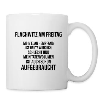 Flachwitz am Freitag - Tasse - Weiß - Rechts