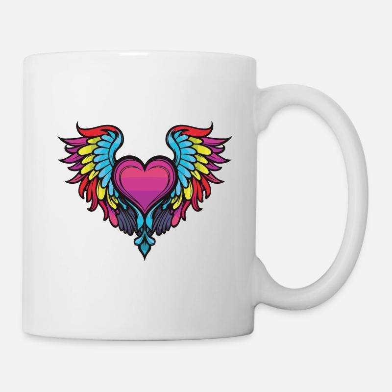 Herz Flügel Engel Liebe - Tasse - Weiß
