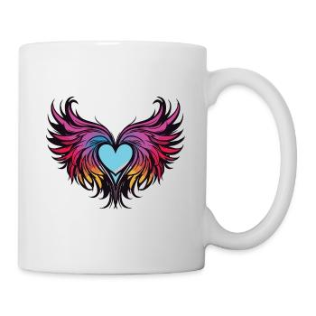 Coeur, Ailes, Ange, Amour - Mug blanc - blanc - Droite