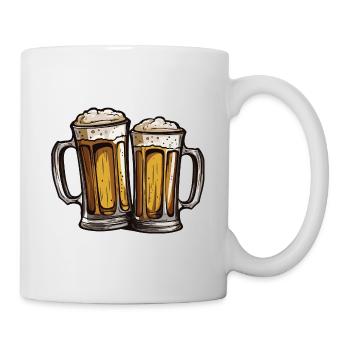 Bier Glas Anstossen Party - Tasse - Weiß - Rechts