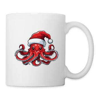 Octopus Octopus Christmas Portrait Xmas - Mug - white - Right