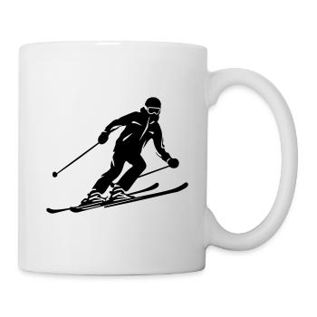 Ski Ski Homme Silhouette - Mug blanc - blanc - Droite