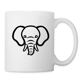 Elefant Tier Tierschutz - Tasse - Weiß - Rechts