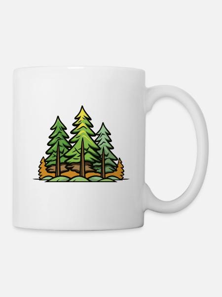 Wald Bäume Natur - Tasse - Weiß