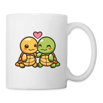 Turtle Comic Couple Love - Mug - white - Right
