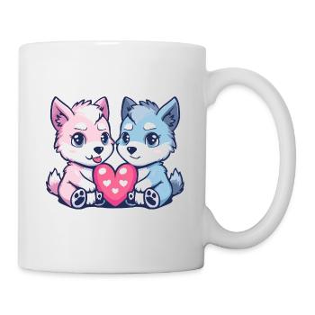 Wolf Comic Couple Love - Mug - white - Right