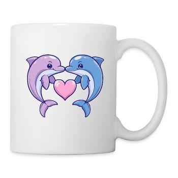 Dolphin Couple In Love Animal Valentine's Day - Mug - white - Right