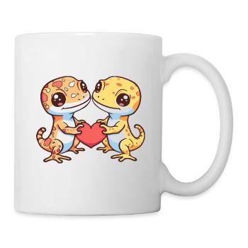 Lézard Couple Amoureux Gecko Lézard Saint-Valentin - Mug blanc - blanc - Droite