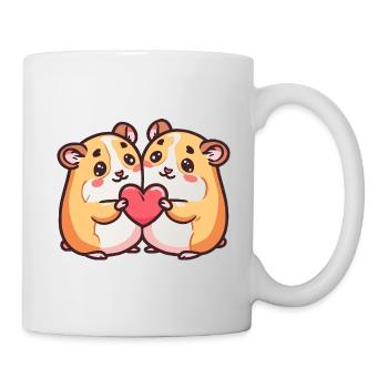 Hamster Paar Verliebt Tier Valentinstag - Tasse - Weiß - Rechts