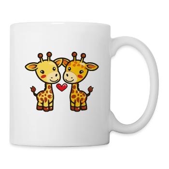 Giraffe Couple Love Couple In Love - Mug - white - Right