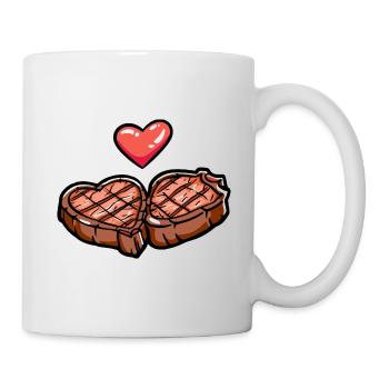 Steak Meat Giillen Couple Love Heart - Mug - white - Right