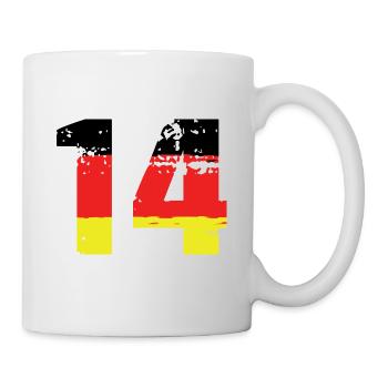 14 Zahl Deutschland Trikot - Tasse - Weiß - Rechts