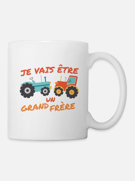 Tracteur Garçons Je Vais Être Un Grand Frère - Mug blanc - blanc