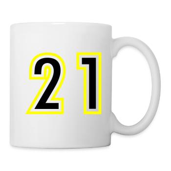 21 Zahl College - Tasse - Weiß - Rechts