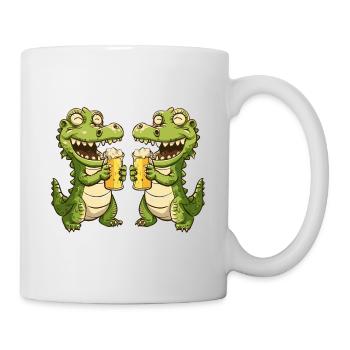 Alligator Bande Dessinée Animal Bière Drôle Alcool - Mug blanc - blanc - Droite