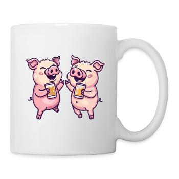 Schwein Party Sau Bier Lustig Saufen - Tasse - Weiß - Rechts