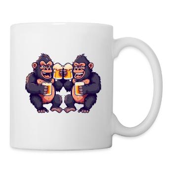 Gorille Comic Bière Drôle Booze - Mug blanc - blanc - Droite